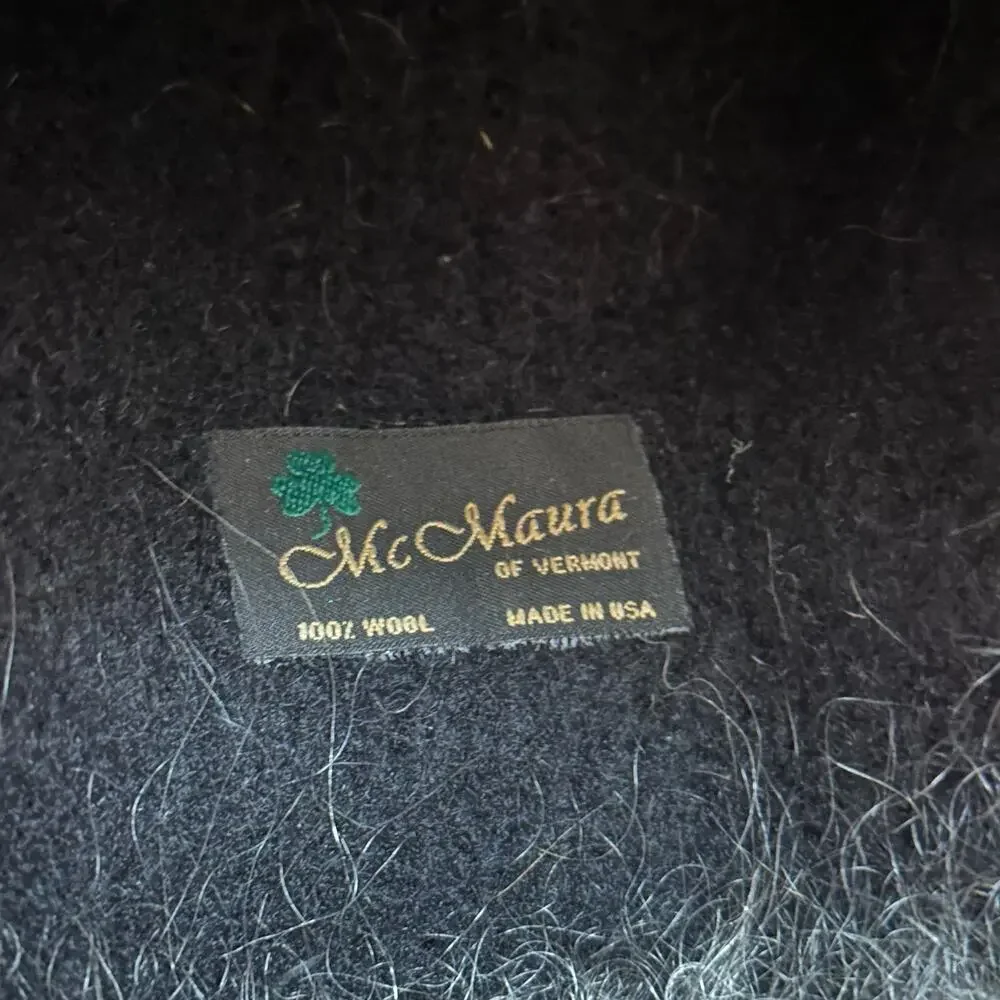 McMaura of Vermont 100% Wool Black Bucket Hat